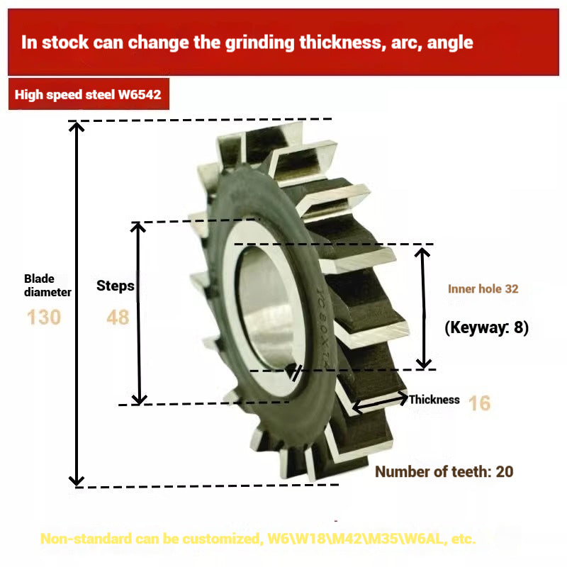 1062--Eight stars high-speed steel three-face milling cutter blade sharp steel milling steel milling cutter disk 63 80 100 125 white steel three-face edge Shandong Denso Pricision Tools Co.,Ltd.